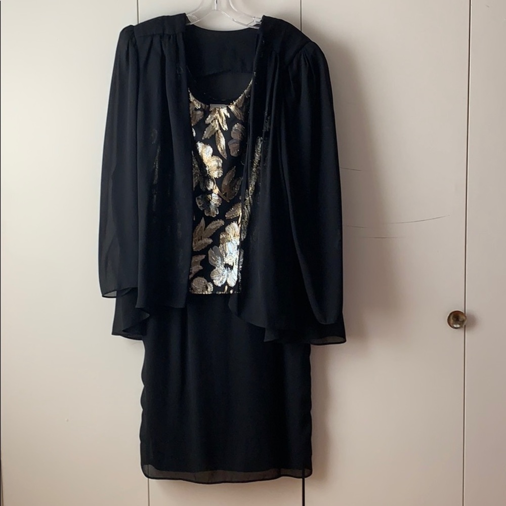 Two piece evening dress with jacket